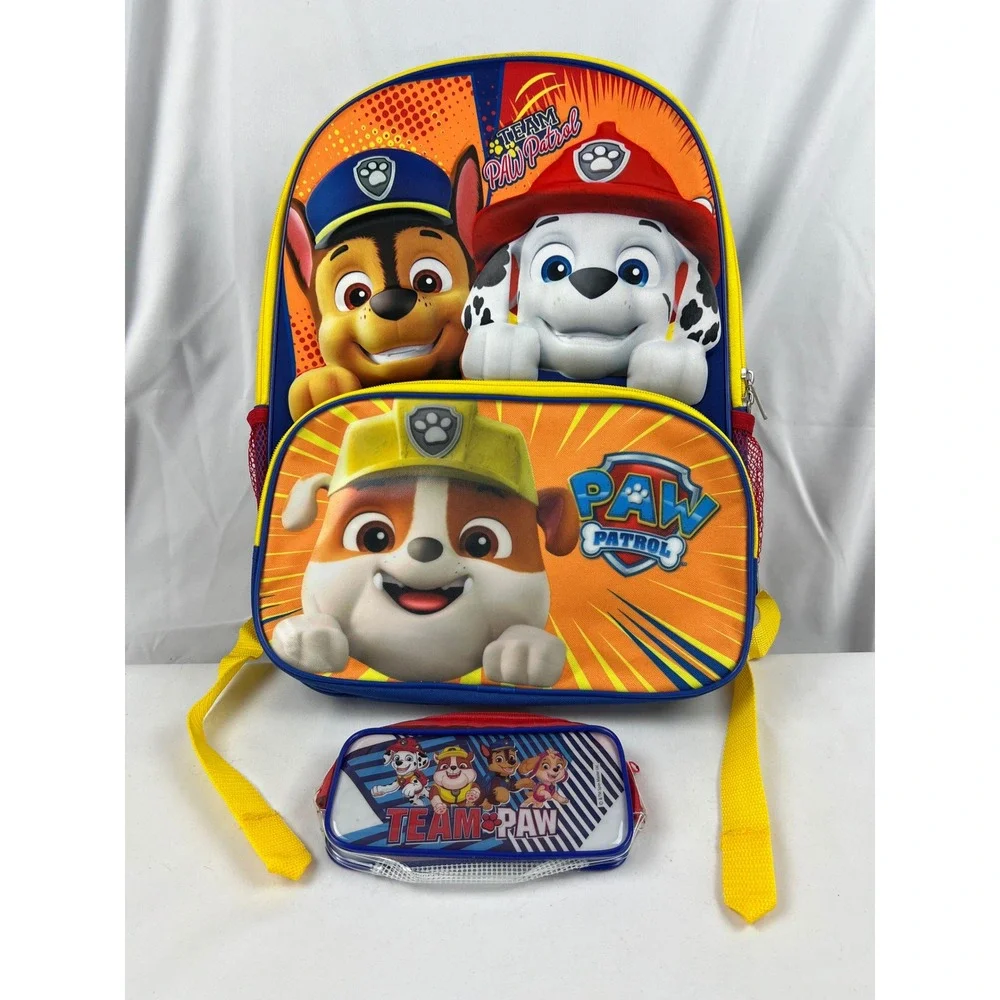 Paw Patrol Backpack Kids One Size Bioworld Blue Orange Marshall Chase Excellent